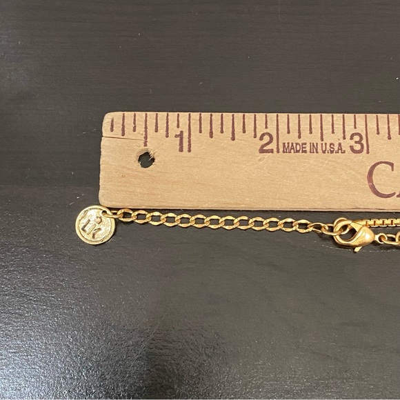 LK Gold-tone Double Chain “I Love You” Round name Plate Bracelet - Picture 10 of 15